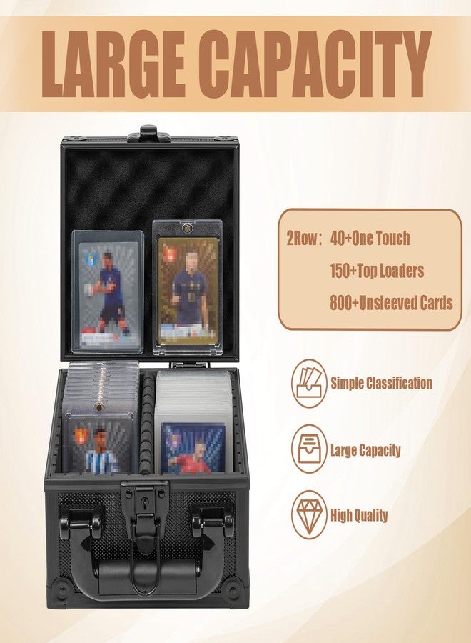 OUUTMEE Toploaders Storage Box for 3" x 4" 35pt Rigid Card, Top Loader Storage with 3 Partition Holds 150+ Toploaders, Magnetic Card Holders - Image 2